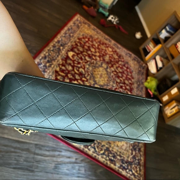 Forest green small Chanel double flap - Picture 9 of 12